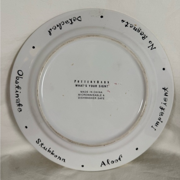 Pottery Barn What’s Your Sign Yellow Aquarius 8 Inch Plate - Picture 3 of 7